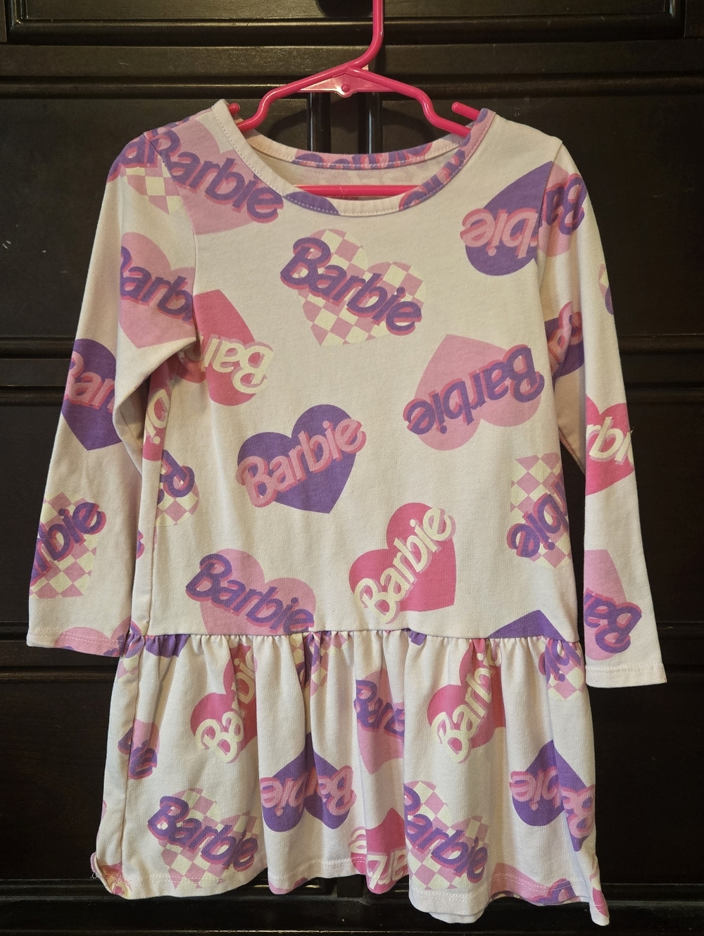 4t Barbie Girls Pink & Purple Logo Dress
